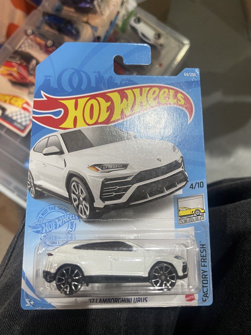 Hot Wheels 2017 Lamborghini Urus Factory Fresh (Category: Vehicle & Diecast Models) located in Marikina City. Submitted by starlettonabudget (Listing ID 1470239930, Image 1). Description: - Brand: Hot Wheels - Model: 2017 Lamborghini Urus - Color: White with detailed rims and black trim - Series: Factory Fresh (4/10) - Condition: Brand new, unopened packaging with minimal card wear.