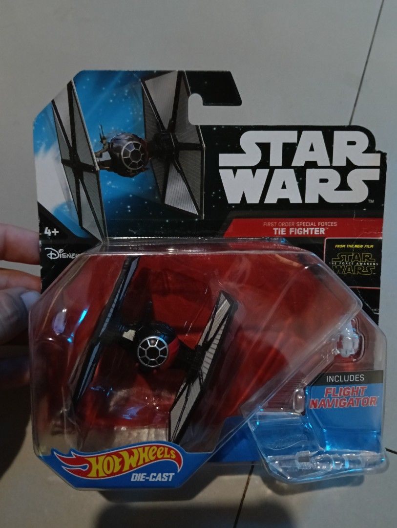 Hot Wheels Star Wars First Order Special Forces TIE Fighter (Category: Looking For) located in Iloilo. Submitted by iam_thirftgi (Listing ID 1470299017, Image 1). Description: Die cast Starship includes a Flight Navigator stand Sealed, decluttering my stuff.