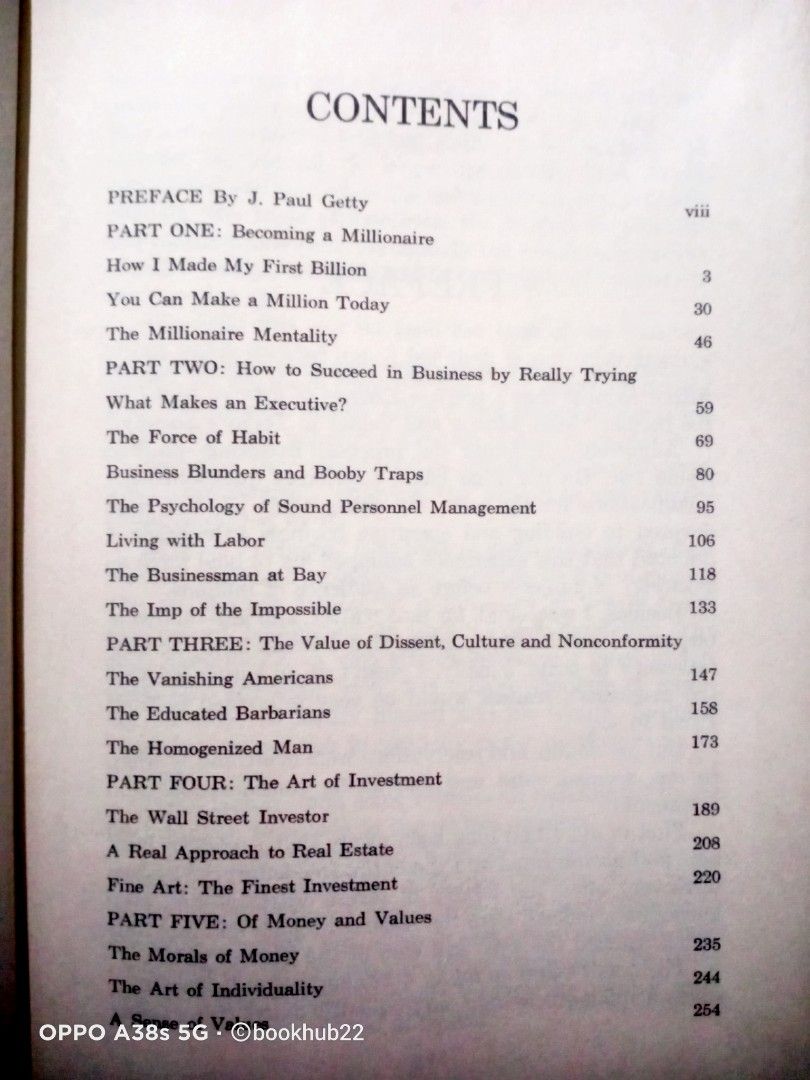 HOW TO BE RICH by J. PAUL GETTY (Category: Storybooks) located in Rizal. Submitted by bookhub22 (Listing ID 1470315078, Image 2). Description: Learn J. Paul Getty’s secrets on making money and getting rich in this “excellent How To book from a $$$ and sense man” (Kirkus Reviews). There are plenty of books on making money by men who haven't made much. But if J. Paul Getty, who Fortune magazine called “the richest man in the world,” doesn't know ho