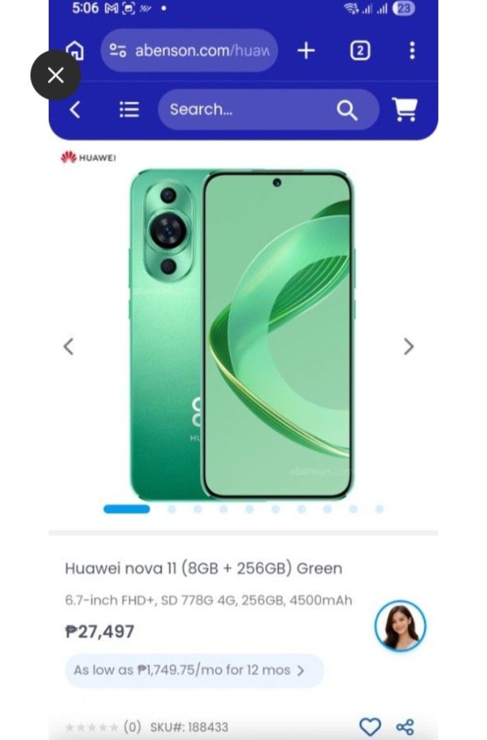 Huawei Nova 11 Brand New (Category: Huawei) located in Makati City. Submitted by mkdmaniego (Listing ID 1470179831, Image 2). Description: see screenshot for description.