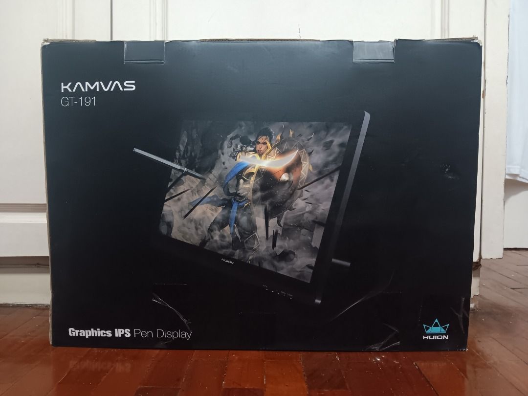 Huion Kamvas GT-191 Pen Display Tablet (Category: Monitor Screens) located in Caloocan City. Submitted by jeyms16 (Listing ID 1470311410, Image 1). Description: Huion Kamvas GT-191 graphics pen display (19 inches). Includes original box, stylus pen (rechargeable) with holder, power adapter, HDMI and other connection cables. Great setup for artists wanting a desktop pen display. RFS: bought new tablet, not using it anymore Mode of Payment: GCash.