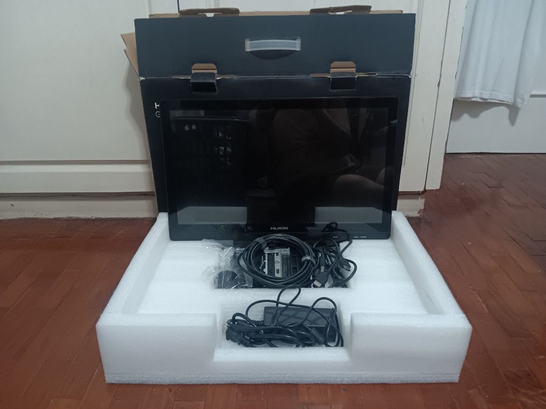 Huion Kamvas GT-191 Pen Display Tablet (Category: Monitor Screens) located in Caloocan City. Submitted by jeyms16 (Listing ID 1470311410, Image 2). Description: Huion Kamvas GT-191 graphics pen display (19 inches). Includes original box, stylus pen (rechargeable) with holder, power adapter, HDMI and other connection cables. Great setup for artists wanting a desktop pen display. RFS: bought new tablet, not using it anymore Mode of Payment: GCash.