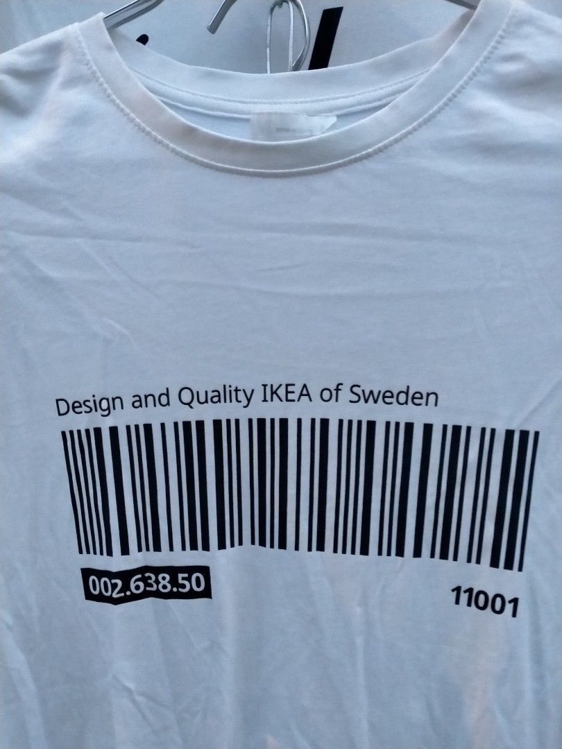 IKEA Barcode Graphic Tee White L/XL (Category: Shirts) located in Davao. Submitted by ervinpolino09 (Listing ID 1470253055, Image 2). Description: - Authentic IKEA 2020 Edition graphic tee - Color: White - Size: L/XL - Design: Barcode and lettering on the front, classic IKEA logo on the back - Style: Crew neck, short sleeves - Condition: Excellent / Well-maintained - Perfect for streetwear and IKEA enthusiasts.