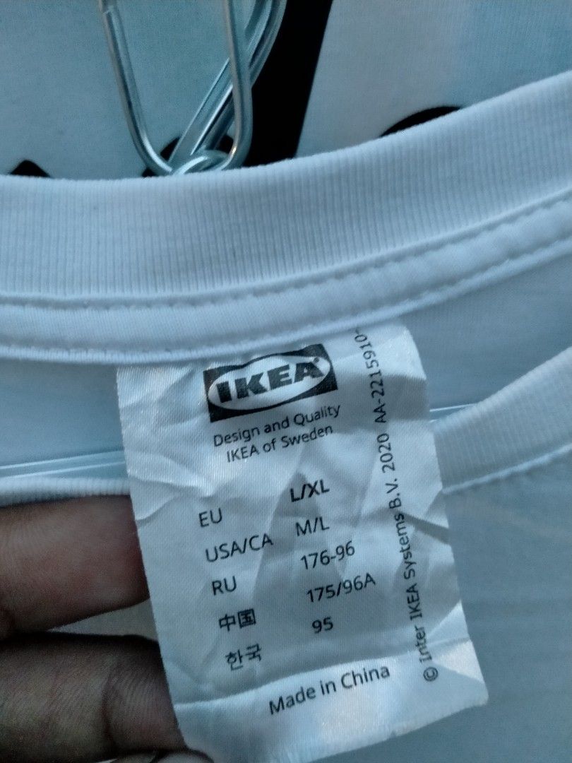 IKEA Barcode Graphic Tee White L/XL (Category: Shirts) located in Davao. Submitted by ervinpolino09 (Listing ID 1470253055, Image 3). Description: - Authentic IKEA 2020 Edition graphic tee - Color: White - Size: L/XL - Design: Barcode and lettering on the front, classic IKEA logo on the back - Style: Crew neck, short sleeves - Condition: Excellent / Well-maintained - Perfect for streetwear and IKEA enthusiasts.
