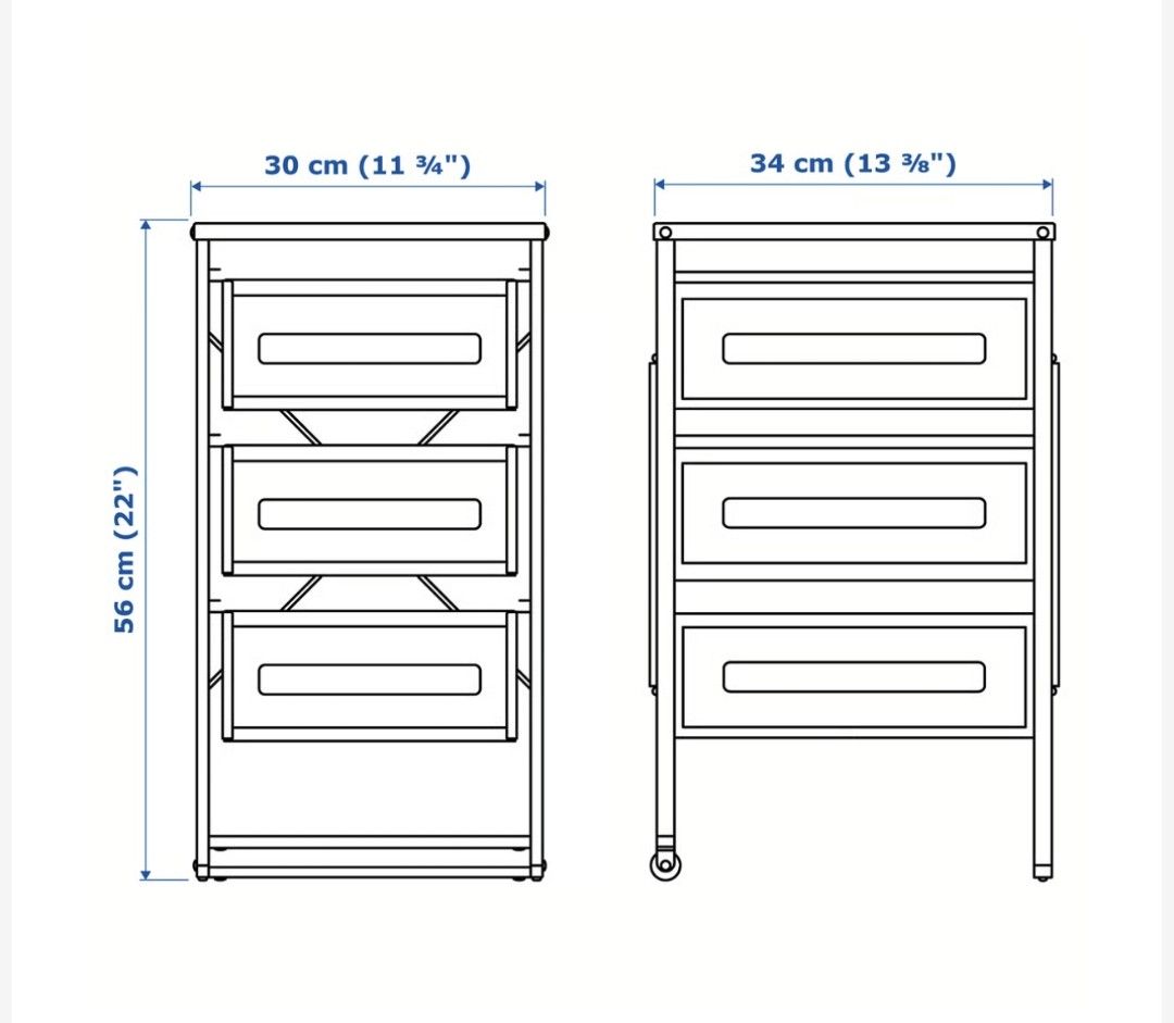 IKEA Lennart 3 drawer unit, Furniture & Home Living, Furniture, Shelves ...