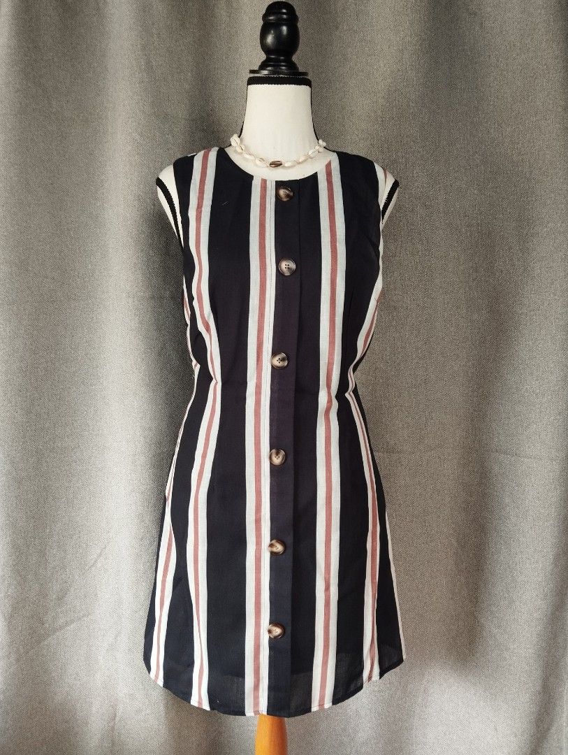 INDILUXE by INDIKAH stripes dress (Category: Dresses) located in Alicia. Submitted by glambercena (Listing ID 1470194689, Image 2). Description: Dimes: bust: 34"-35" (armpit to armpit) waist: 30"-31" (with strap to adjust) length: 33" Small on tag.