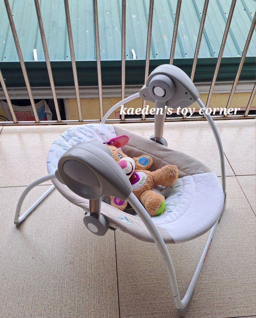 Ingenuity Comfort 2 go Portable Swing (Category: Infant Playtime) located in Cebu City. Submitted by kaedenscebu (Listing ID 1470315706, Image 2). Description: Ingenuity Comfort 2 go Portable Swing ▪︎Age suitable : Newborn upto 9mon ▪︎5points safety harness ▪︎Features : 6 automatic swing speed ▪︎Built in melodiew & sounds ▪︎Adjustable volume ▪︎Easy to fold & unfold ▪︎Lightweight easy to carry ▪︎WhisperQuiet motor ▪︎Battery included ▪︎Srp 8k Prelo