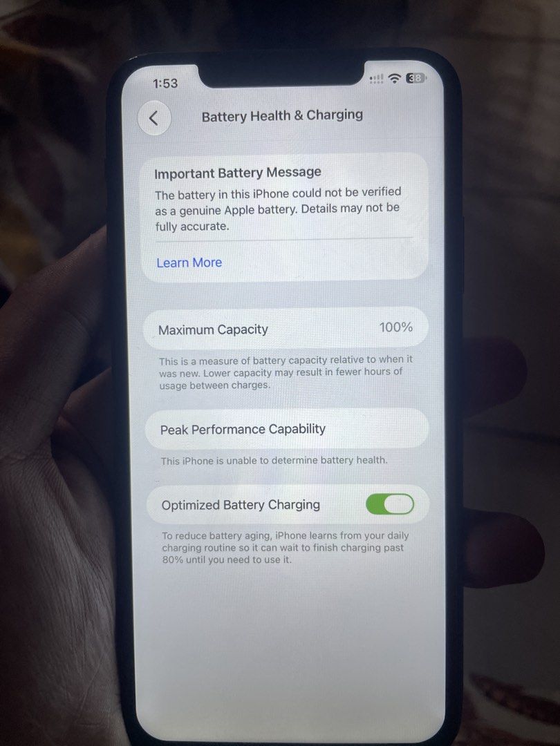 iPhone 11 Pro Max 256GB Midnight Green (Category: iPhone 11 Series) located in San Juan City. Submitted by miloca19 (Listing ID 1470197865, Image 3). Description: Specifications & Condition: • 📱 Model: iPhone 11 Pro Max • 💾 Storage: 256GB • 💚 Color: Midnight Green • 🇺🇸 US Variant • ⚠️ Face ID: Not working • 🔧 LCD and battery have been replaced • 📸 2x camera issue — nagwawhite kapag sa malayo ang subject Reason for Selling (RFS): Need funds