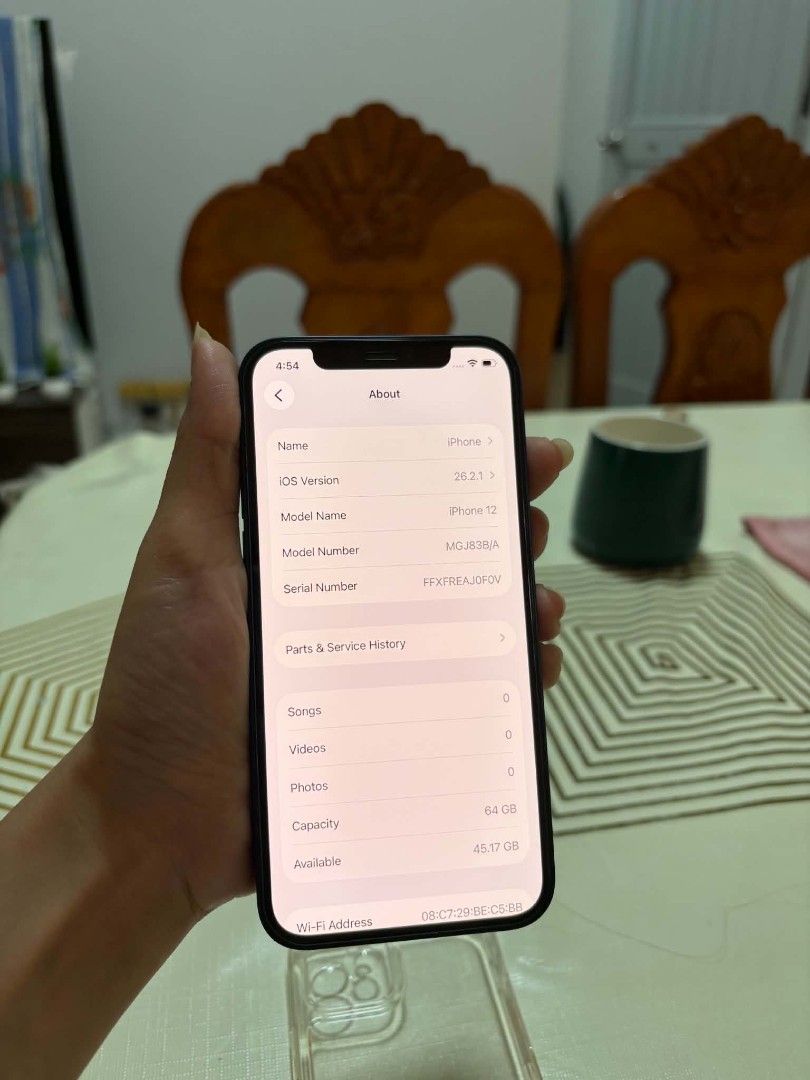 iphone 12 (Category: iPhone 12 Series) located in Las Pinas. Submitted by cdette786 (Listing ID 1470178575, Image 2). Description: 64 gb 78 batt health orig battery matagal padin malobat open line no issue check to sawa with case and naka tempered .