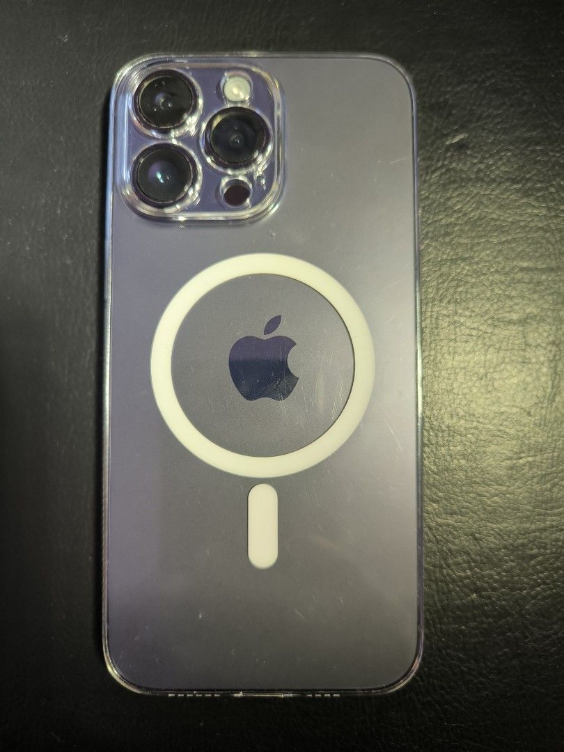 Iphone 14 ProMax 128gn (Category: iPhone 14 Series) located in Paranaque City. Submitted by b0ss_ian (Listing ID 1470186766, Image 2). Description: - Model: iPhone 14 Pro Max - Capacity: 128GB - Color: Deep Purple - Carrier Lock: Globe - Inclusion: Clear MagSafe case - Condition: Good physical condition; battery shows service status - Free case worth 1.6k - Free Powerbank - Complete Acce - No Dents, No Scratches - Meetup locations: Alabang Town C