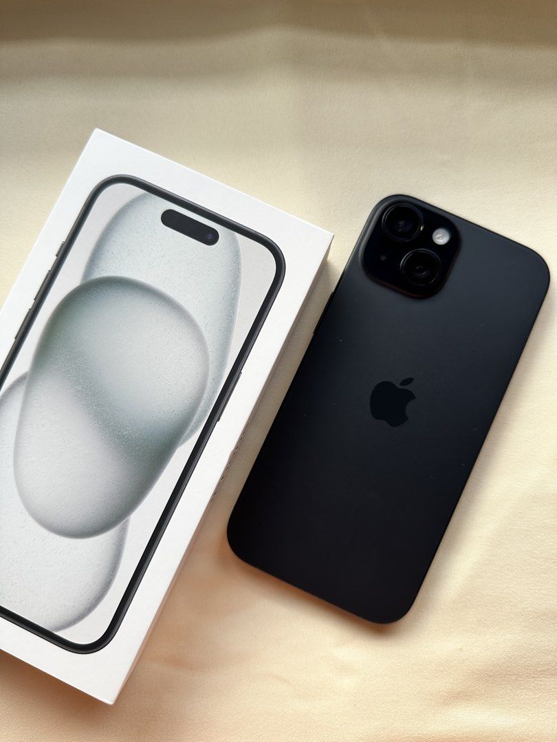 iPhone 15 128GB (Category: iPhone 15 Series) located in Manila. Submitted by art2r (Listing ID 1470272410, Image 3). Description: iPhone 15 128GB With warranty until 1/1/27 With original box same IMEI No dents and scratch No charger 87% battery health.