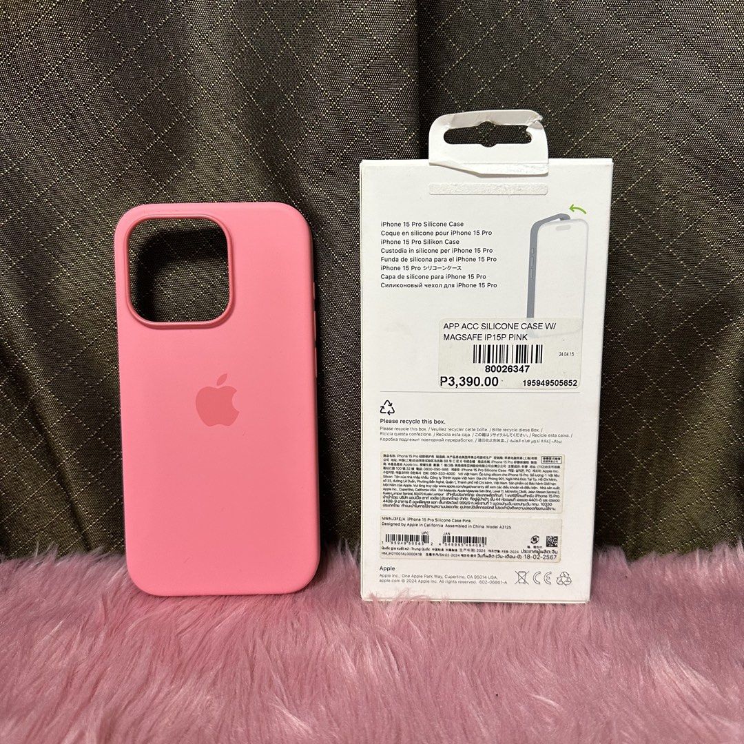 iPhone 15 Pro (Original Silicone Casing) (Category: Cases & Sleeves) located in Pasig City. Submitted by loveyyy08 (Listing ID 1470296155, Image 2). Description: Original Silicone Casing For iPhone 15 Pro Bought for ₱3,390.00 RFS: Not needed anymore 📍Location: Pasig Lifehomes 🛵Delivery: Same day delivery/LBC only 💰Mode of Payment: Cash/Bank Transfer .