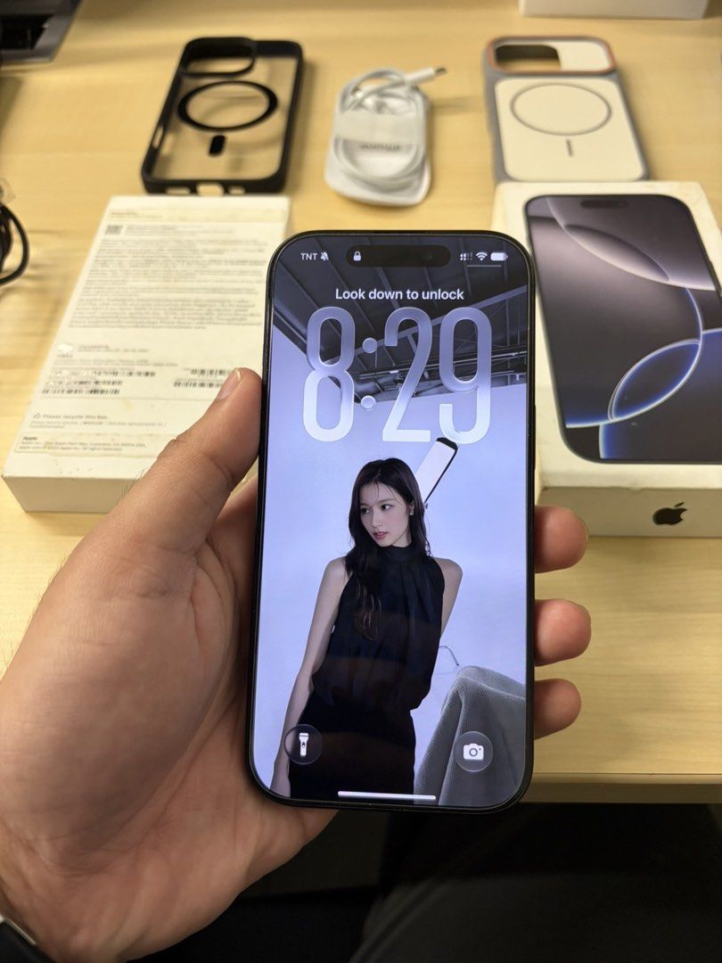 iPhone 16 Pro (Category: iPhone 16 Series) located in Santa Rosa. Submitted by ahuyi (Listing ID 1470231688, Image 2). Description: iPhone 16 Pro 128gb Sale or trade sa lower phone, 37k swap value 88% bh (830+cc) local variant, openline orig box, case, replacement cord issue: paint chips / kalawang screw santa rosa laguna meet up.