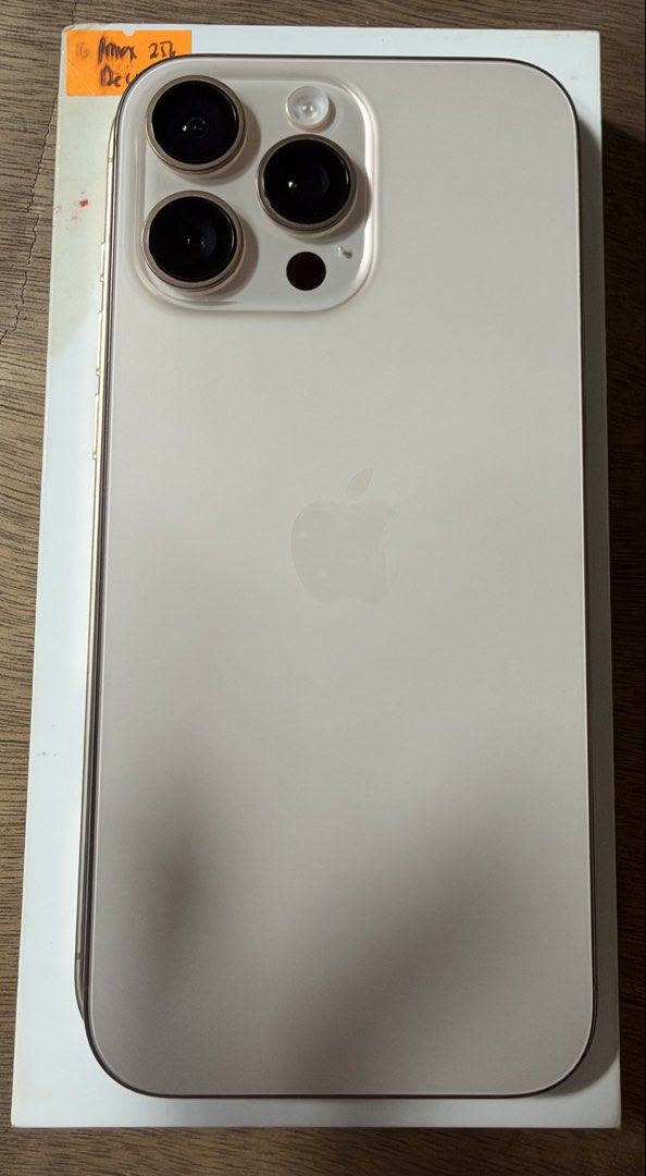 iPhone 16 pro max 256gb (Category: iPhone 16 Series) located in Bulacan. Submitted by jewel_24 (Listing ID 1470179244, Image 3). Description: FOR SALE RUSH!! iPhone 16 Pro max (desert titanium) - 256gb storage - 88% Battery Health - Factory unlocked (any sim) - Smooth performance - No replaced -Lady owned no scratches Inclusions: unit, rep box, type C cable, cases and camera lens protector 📍BULACAN.