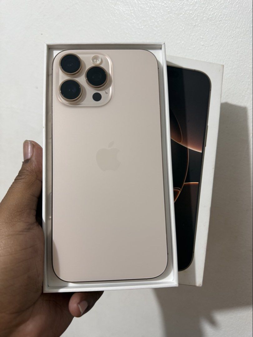 iPhone 16 Pro Max 256GB Desert Titanium (Category: iPhone 16 Series) located in Bacoor. Submitted by nolram1925 (Listing ID 1465757059, Image 1). Description: FOR SALE or SWAP IPHONE 16 Pro Max 256GB Desert Titanium Factory Unlocked 90% Battery Health NTC Approved Complete Package Free 1 Case Selling Price: ₱ 47,000 Open for Swap to lower unit plus cash Swapping is Higher than Selling Price Other iPhones are also Available I also Buy rush iPhone 