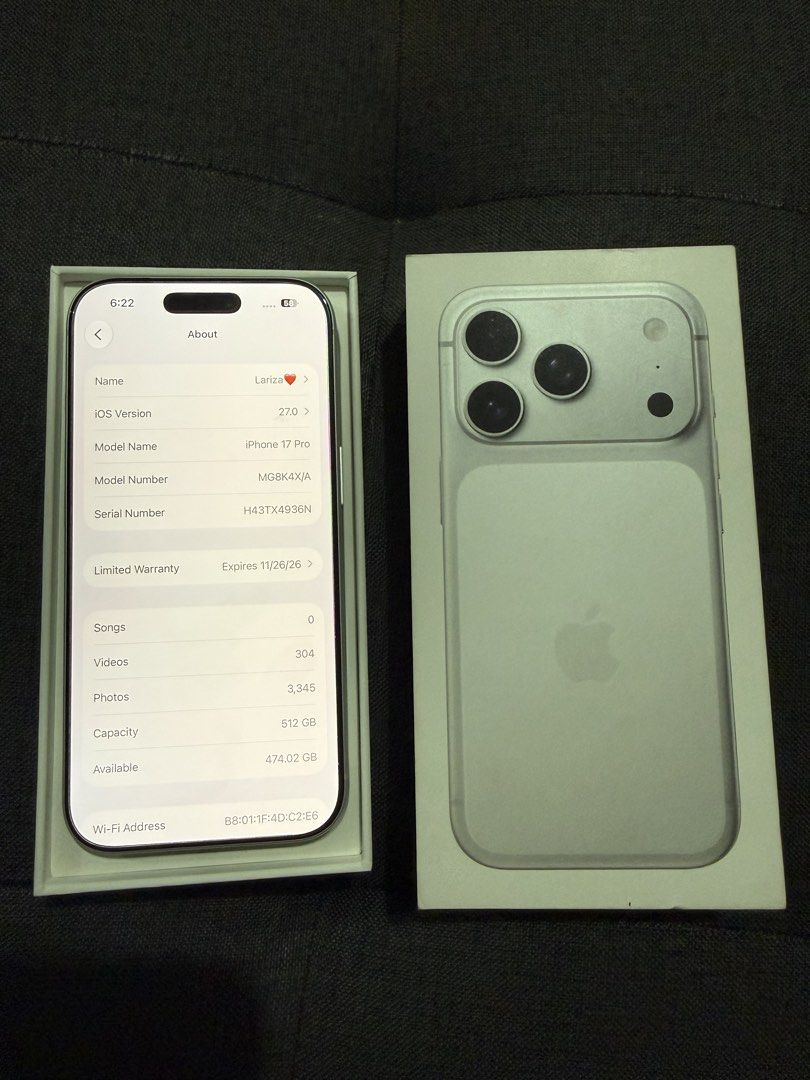 IPhone 17 pro 512 (Category: iPhone 17 Series) located in Paranaque City. Submitted by marshmallowsss_ (Listing ID 1470259746, Image 2). Description: 93% BH COMPLETE UNDER WARRANTY TILL NXT MONTH MAY SMALL SCRATCH LANG MALAPET SA CAM PASS SA BUY N SELL PARANAQUE / CAVITE MEET UP.