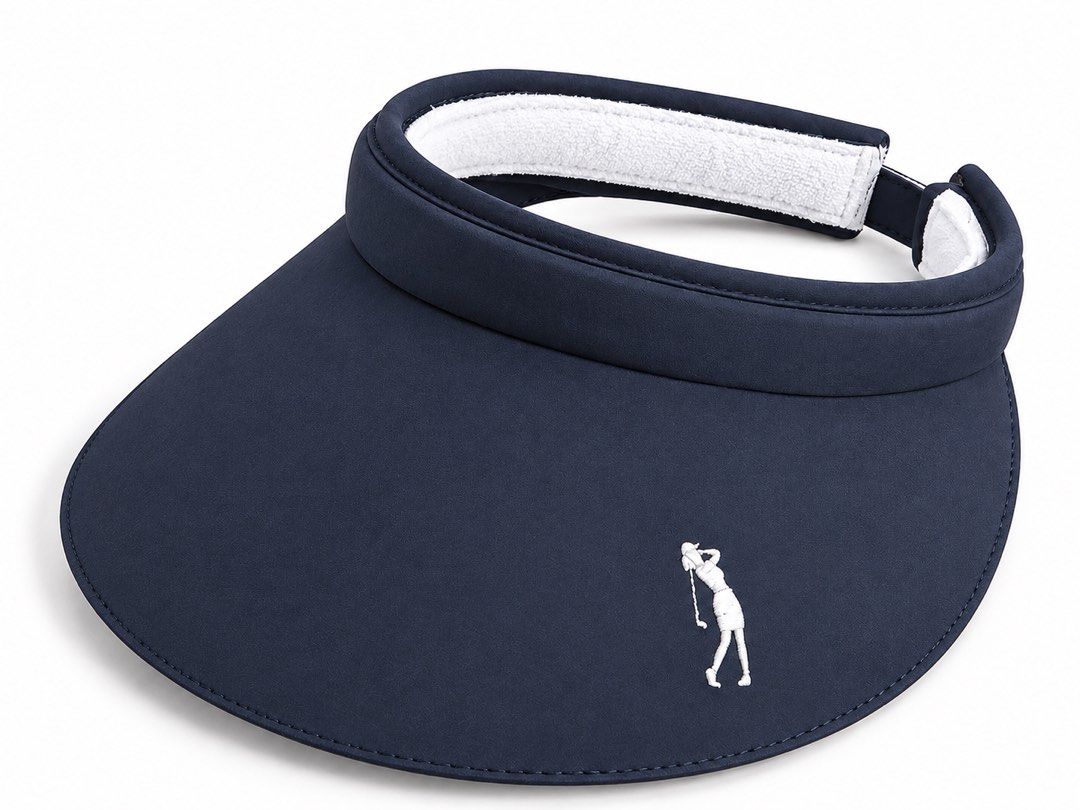 IZOD Golf Sun Visor Terry Cloth Sweatband (Bundle) (Category: Golf) located in Quezon City. Submitted by ShopNShip (Listing ID 1470294138, Image 3). Description: - Brand: IZOD - Colors available: Light green, Navy blue - Design: White embroidered golfer logo on curved brim - Comfort: Built-in terry cloth sweatband for hot days - Fit: Adjustable Velcro strap closure in the back - Condition: Clean fabric construction, ready to wear.