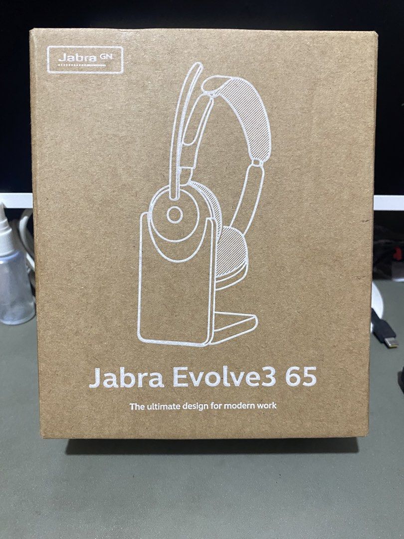 Jabra Evolve3 65 Wireless Headset with Charging Stand (Category: Headphones & Headsets) located in Manila. Submitted by wavesandsunset (Listing ID 1470253439, Image 1). Description: - Model: Jabra Evolve3 65 - Color: Classic Black - Condition: Brand new (box opened only to check contents, never used) - Connectivity: Wireless Bluetooth - Key Features: Active Noise Cancellation (ANC), Microsoft Teams Certified, boom mic - In the Box: Headset, charg