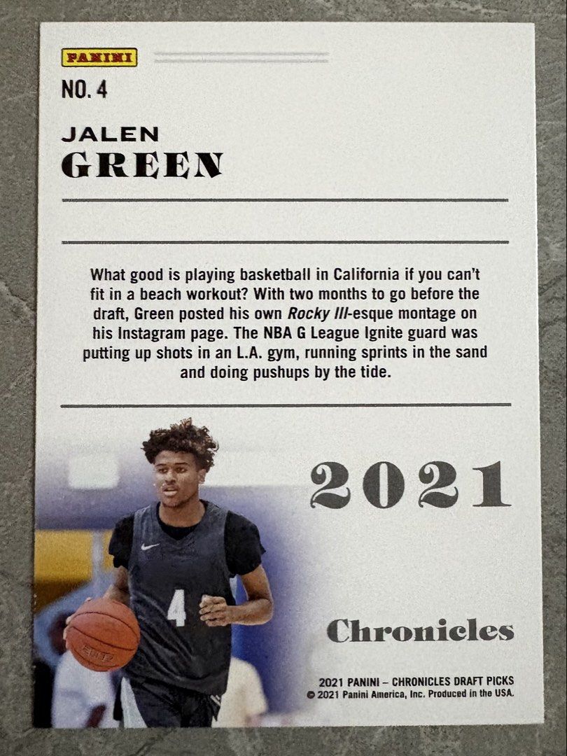 Jalen Green 4 (Category: Raw Singles) located in Manila. Submitted by steadycards80 (Listing ID 1470275173, Image 2). Description: Rookie card draft picks.