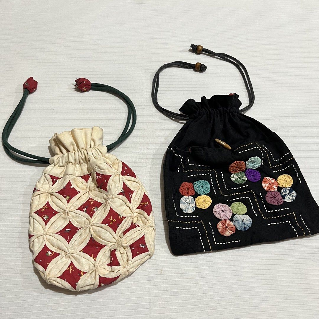 JAPAN BUNDLE — Unique Japanese Kinchaku Drawstring Pouches (Category: Purses & Pouches) located in Mangaldan. Submitted by janzyvi (Listing ID 1470230883, Image 2). Description: .