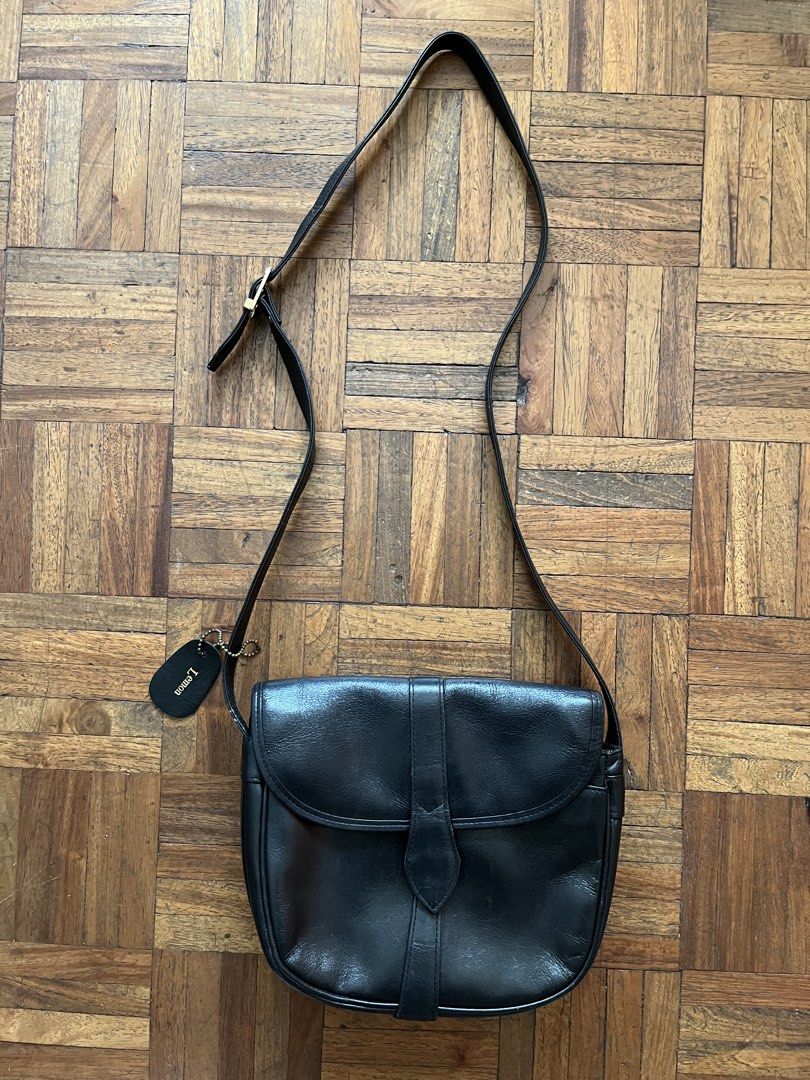 Japan Leather Crossbody Sling Bag (Category: Cross-body Bags) located in Makati City. Submitted by yoursecondbest (Listing ID 1470162782, Image 1). Description: Got this in Japan. 8.8/10 condition. Cutie-cute errand bag. No old leather smell..