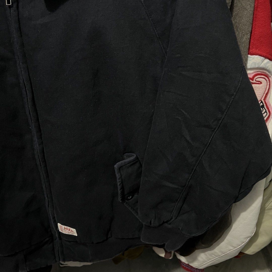 Java canvas Harrington type jacket (Category: Coats, Jackets and Outerwear) located in Baguio. Submitted by itsvintageclothing (Listing ID 1470267720, Image 3). Description: Length 25 Pit to pit 25.
