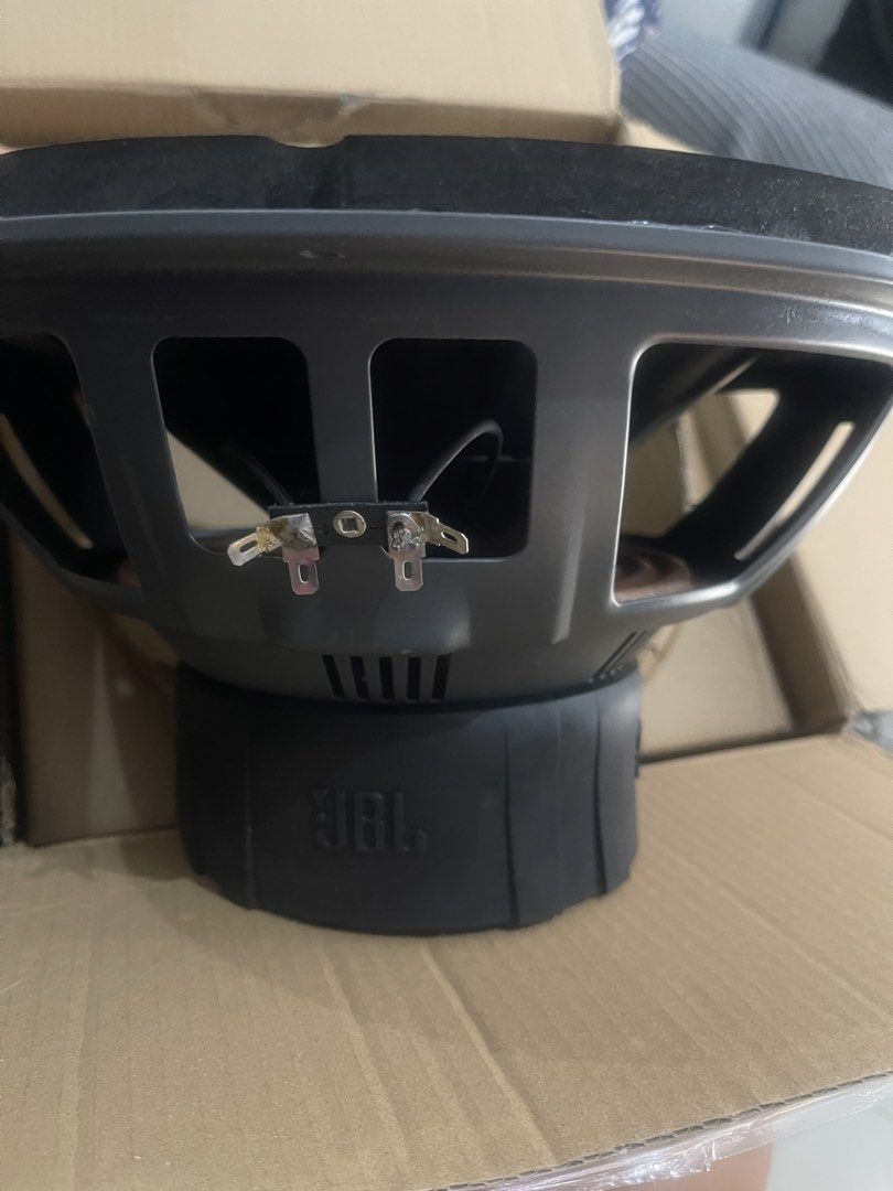 Jbl (Category: Soundbars, Speakers & Amplifiers) located in Quezon City. Submitted by redge042026 (Listing ID 1470200171, Image 3). Description: Description JBL GT5-S12 GT Series 12” Car Audio Subwoofer - 300W RMS / 1200W Peak FEATURES: Genuine JBL GT Series high-performance subwoofer 12-inch (300mm) design for deep and powerful bass 300W RMS / 1200W Peak power handling High sensitivity for louder output with less power Strong cone and durable co