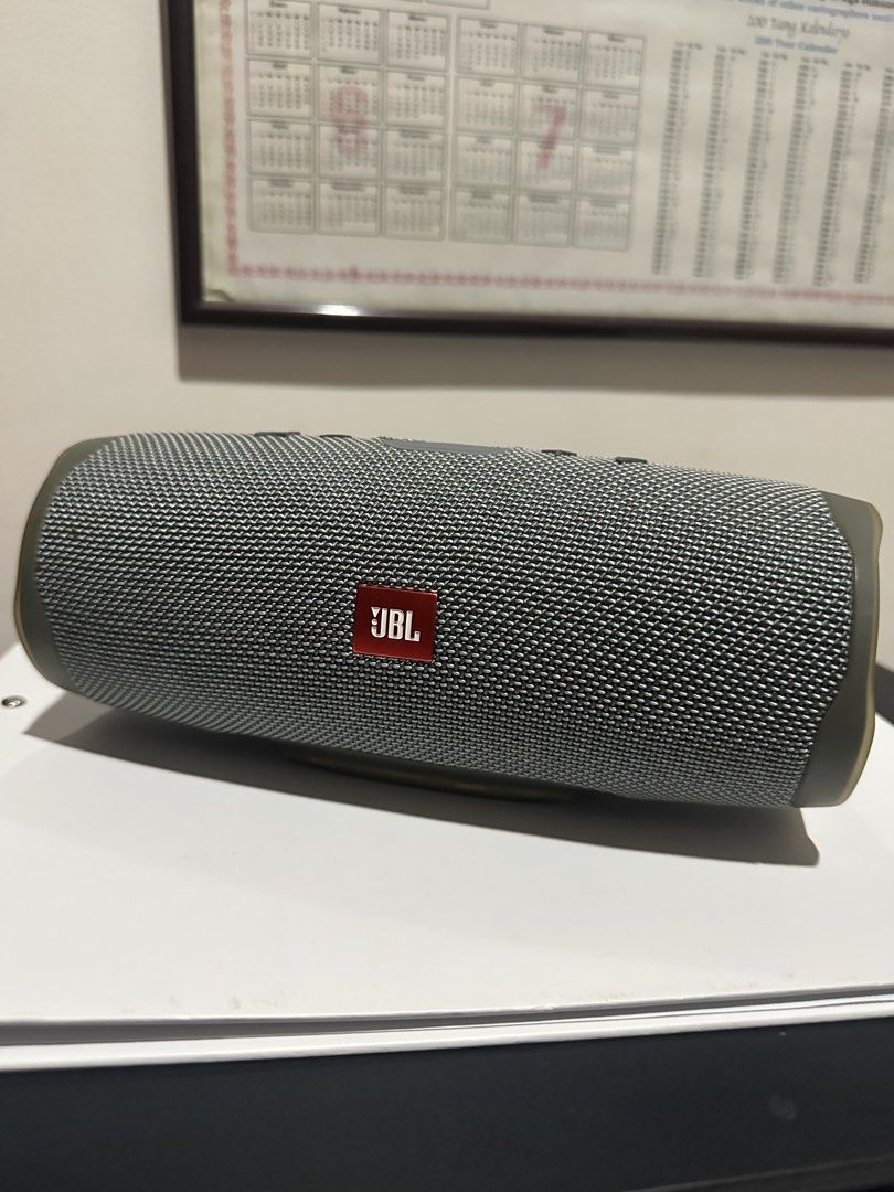 JBL Charge 4 Portable Bluetooth Speaker (Category: Soundbars, Speakers & Amplifiers) located in Quezon City. Submitted by annabananabread12 (Listing ID 1470261133, Image 1). Description: Perfect condition, was only used as a backup speaker. Charger and aux included..