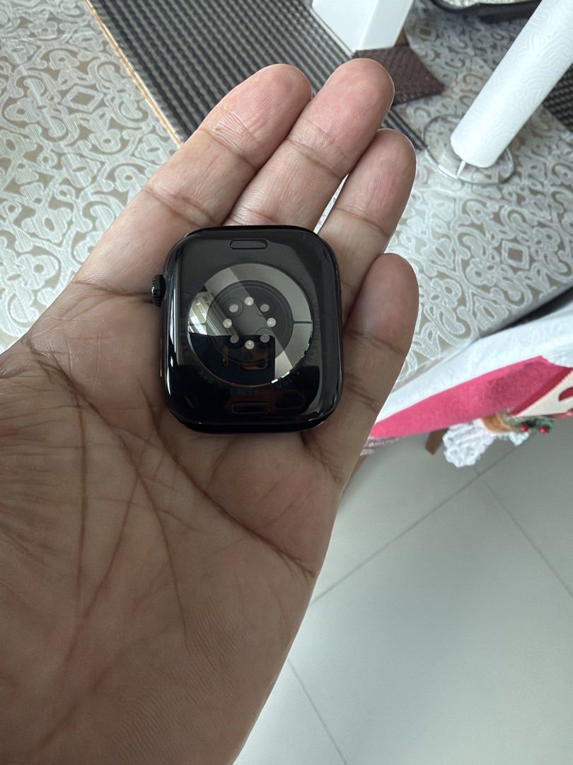 Jet Black Apple Watch Series 10 (GPS only) (Category: Wearables & Smart Watches) located in Quezon City. Submitted by Jsd_Closet (Listing ID 1470273741, Image 2). Description: Selling my 2-month-old Apple Watch Series 10 GPS only in Jet Black No issues whatsoever. Used for only a week, then returned to its box. The band and the charger are still unused and sealed. * Battery Health: 100% * Warranty: Until August 2027 * Condition: Like new, no issu