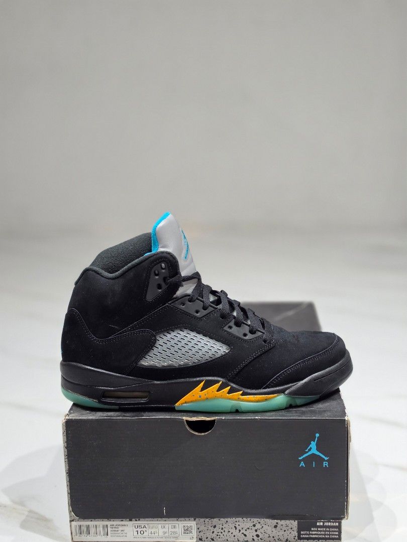 JORDAN 5 RETRO AQUA (Category: Sneakers) located in Caloocan City. Submitted by 321soled (Listing ID 1470203793, Image 1). Description: for sale/trade j5 retro aqua size 10.5 used / complete 2,995 south caloocan area ig/fb: 321soled.