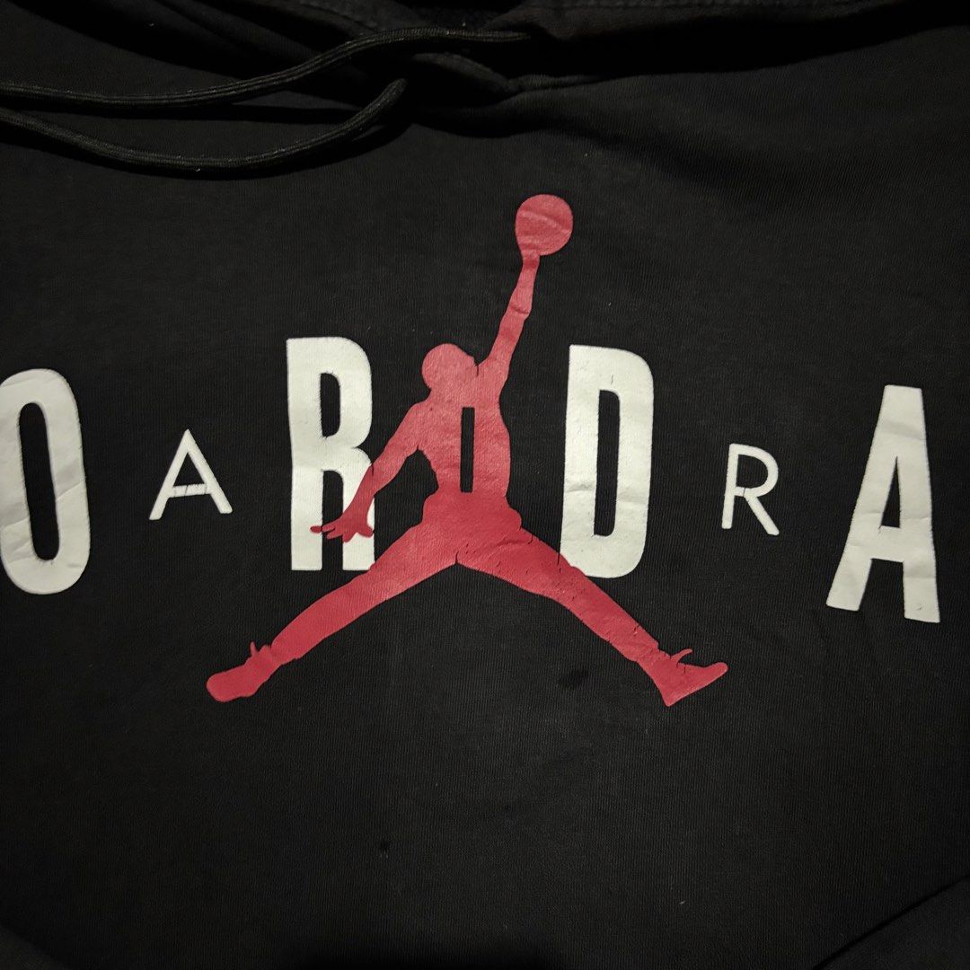JORDAN BLACK HOODIE (Category: Hoodies) located in Taytay. Submitted by dwinsapparel (Listing ID 1470251309, Image 2). Description: JORDAN SCRIPT BLACK HOODIE W-24 L- 27 EXCELLENT CONDITION NEED WASH COMPLETE TAGS.