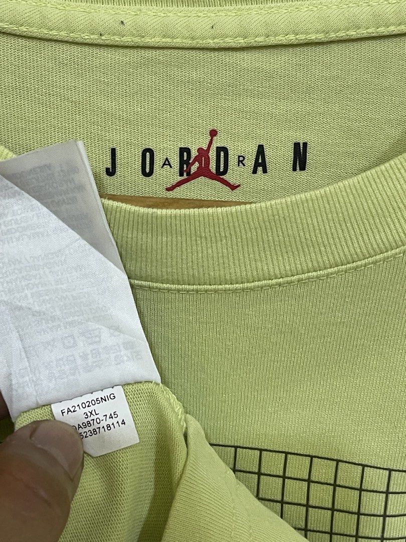 Jordan Shirt (Category: Tshirts & Polo Shirts ) located in Marikina City. Submitted by greatfindsmnlph (Listing ID 1470189894, Image 3). Description: Jor dan Shirt Price: 300 Size: XL Width: 25.5 Length: 30 Color: Apple Green Color Rate: 10/10 Condition: 10/10 almost new Very nice in actual.