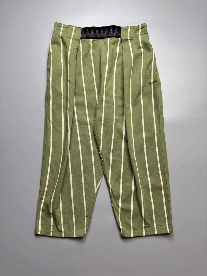 Kapital - Linen Stripe Easy Beach Go Pants (Category: Other Bottoms) located in Quezon City. Submitted by japon_rose (Listing ID 1470228941, Image 2). Description: READ DESCRIPTION FIRST BEFORE YOU START A DEAL Please do self authenticate all photos are been posted Womens/ Kapital - Linen Stripe Easy Beach Go Pants Color: Green Size: 4 on tag (Womens) Length: 33.5 Waist: 28-34 Inseam: 21 Knee: 11.5 Leg opening: 8.5 Front rise: 14 Back rise: 15 (M