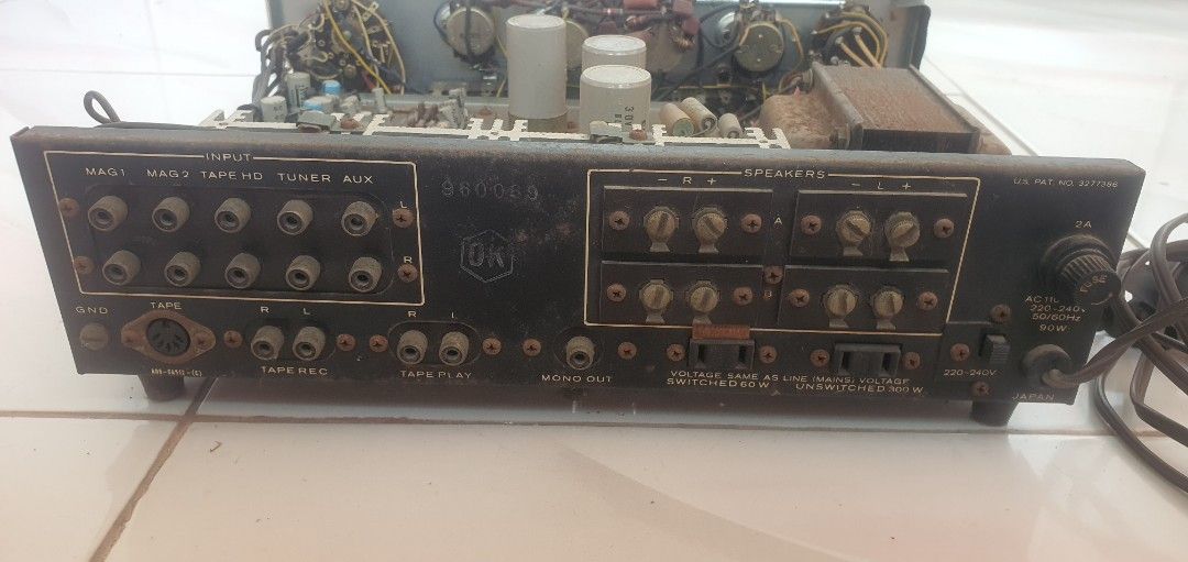 Kenwood TK-250 Solid State Stereo Amplifier 1967 - Vintage Japan (Category: Soundbars, Speakers & Amplifiers) located in Castillejos. Submitted by hornets0000 (Listing ID 1470172028, Image 3). Description: *TITLE:* Kenwood TK-250 Solid State Stereo Amplifier 1967 - Vintage Japan *DESCRIPTION:* Kenwood TK-250 Solid State Stereo Amplifier Year Made: 1967-68 - Made in Japan 220-240V 90W, 20W per channel Condition: when plug in, it turns on. so I thi