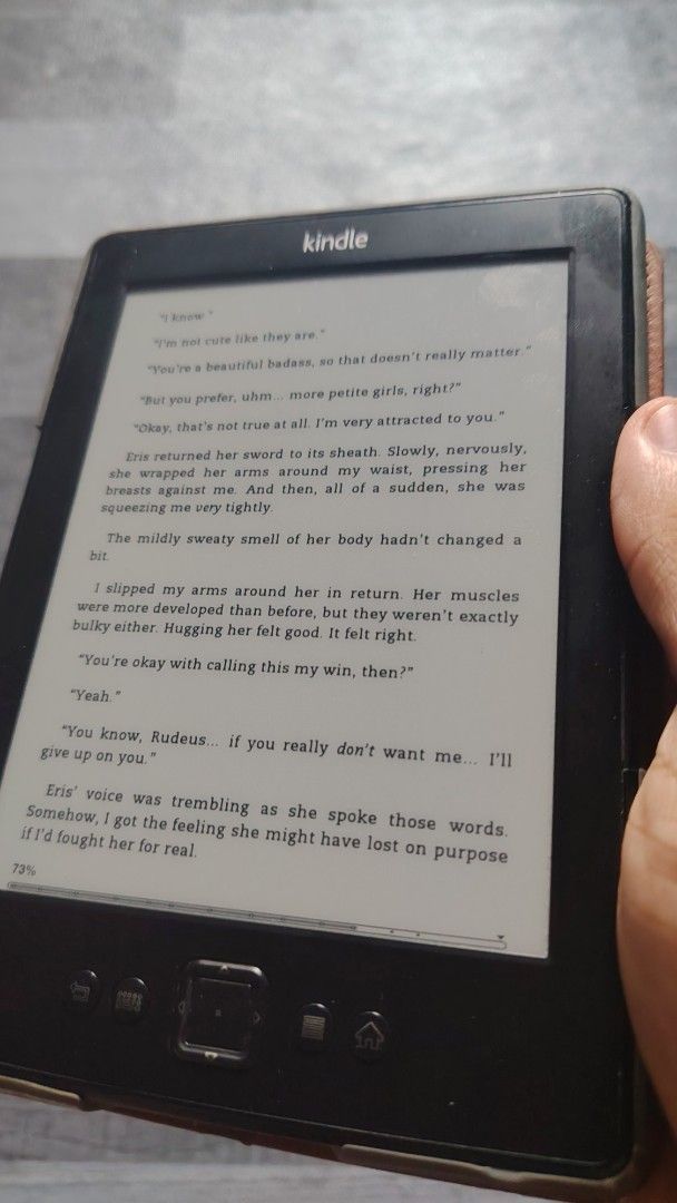 Kindle 4TH Gen 2012 Black (Category: E-Readers) located in Caloocan City. Submitted by nicolayse.dog (Listing ID 1470345970, Image 2). Description: Kindle 4TH Gen 2012 Black Storage Capacity: 4GB~ Battery Health: Lasts for a week with moderate use. ~1 hour fully charge. Inclusion: E-Reader with Case Issues: Sticky situation sa likod (view last photo) but di mo mararamdaman pag may case. Other than that, walang issue. Additional: May naka-install 