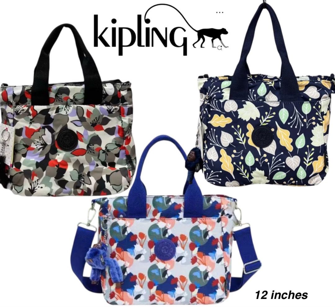 Kipling Floral Print Tote Bag Shoulder Bag (Category: Shoulder Bags) located in Bulacan. Submitted by tytoluxe (Listing ID 1470247469, Image 2). Description: Minimum purchase of 2 off per order - Brand: Kipling floral print tote bag - Design: Multi-color pattern featuring reds, greens, and greys on a light background - Features: Secure zipper top closure, convenient exterior front pocket, and durable dual black top handles - Includes: Iconic matc