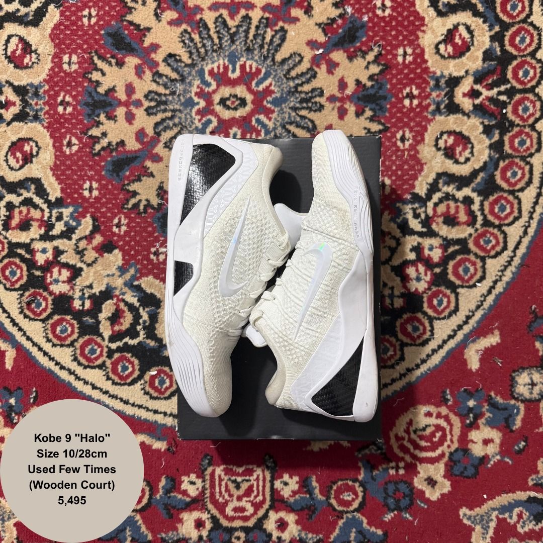 Kobe 9 halo (Category: Sneakers) located in Caloocan City. Submitted by pulito.streetwear (Listing ID 1470211515, Image 1). Description: Kobe 9 "Halo" Size 10/28cm Used Few Times (Wooden Court) 5,495.