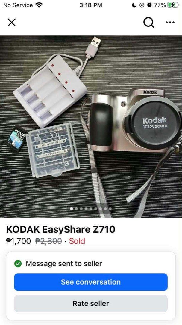 KODAK digicam Easyshare EVF use (Category: Cameras) located in Silang. Submitted by denzzz133 (Listing ID 1470144421, Image 3). Description: bought it here in carousell, seller did not say its evf use. no screen/led display. outputs still good and crispy. just message for more sample shots have no batteries (double A buy urs)/ memory card can be included. paayos nyo na lang. negotiable :) issue already stated!!.