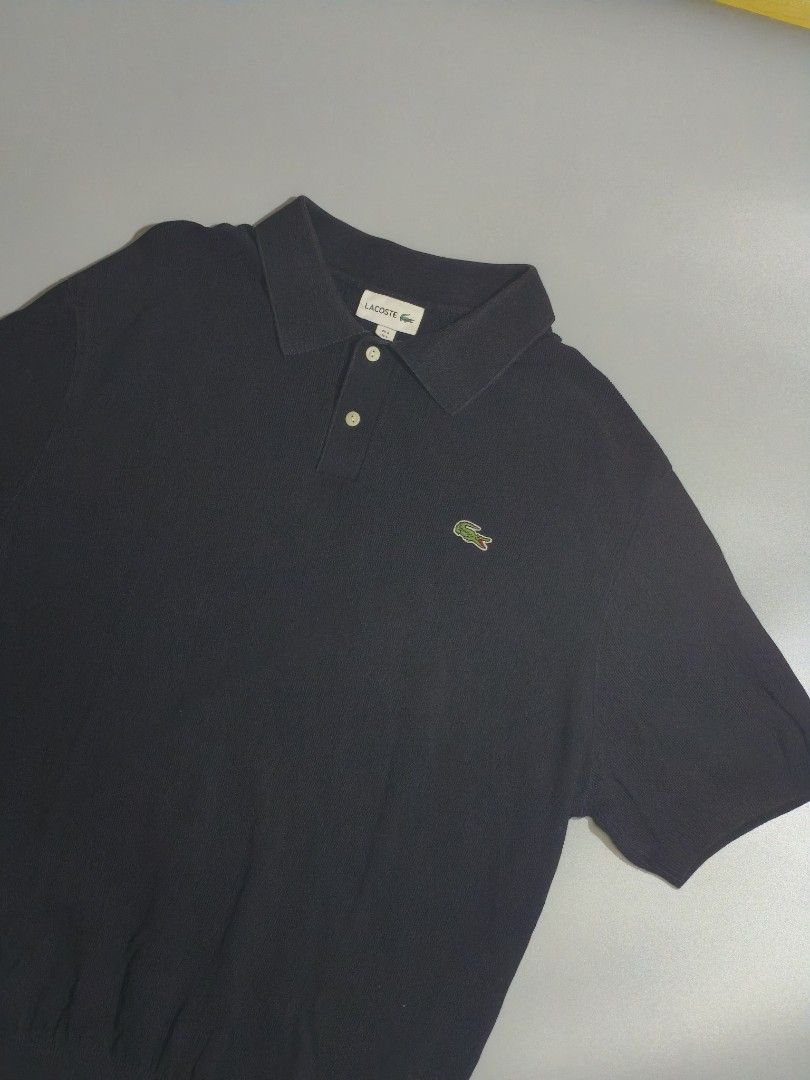 Lacoste Black Knitted Polo (Category: Tshirts & Polo Shirts ) located in Cagayan de Oro. Submitted by solo_d3lux (Listing ID 1470298067, Image 2). Description: ‼️Lacoste Black Knitted Polo‼️ Width - 22 Length - 28 Location: Mindanao, CDO Collar line, 9/10 color rate Need wash MOP: Gcash/Cash MOD: Jnt Express/Meet up Unli video call on fb for safer transaction. Pm me to purchase!! 📩📩.