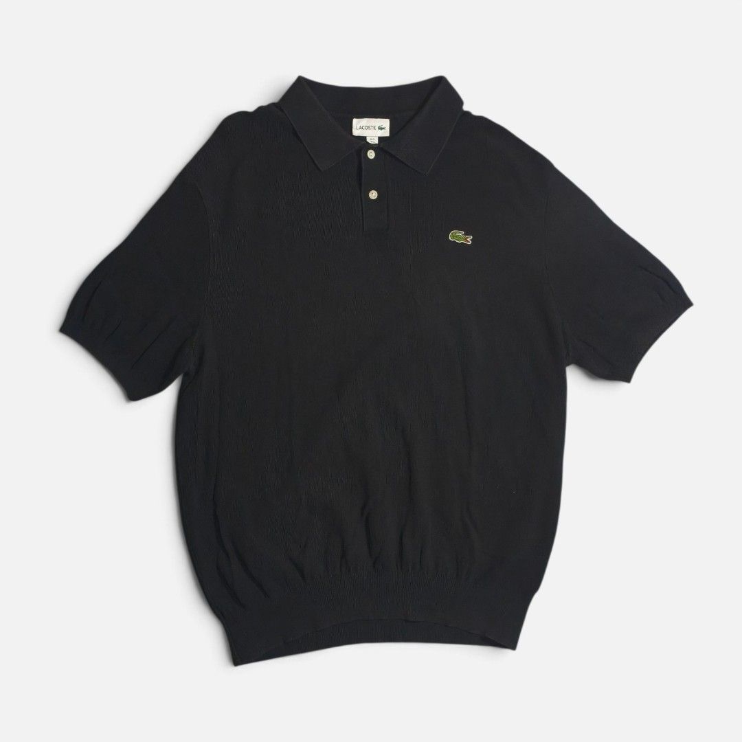 Lacoste Black Knitted Polo (Category: Tshirts & Polo Shirts ) located in Cagayan de Oro. Submitted by solo_d3lux (Listing ID 1470298067, Image 1). Description: ‼️Lacoste Black Knitted Polo‼️ Width - 22 Length - 28 Location: Mindanao, CDO Collar line, 9/10 color rate Need wash MOP: Gcash/Cash MOD: Jnt Express/Meet up Unli video call on fb for safer transaction. Pm me to purchase!! 📩📩.