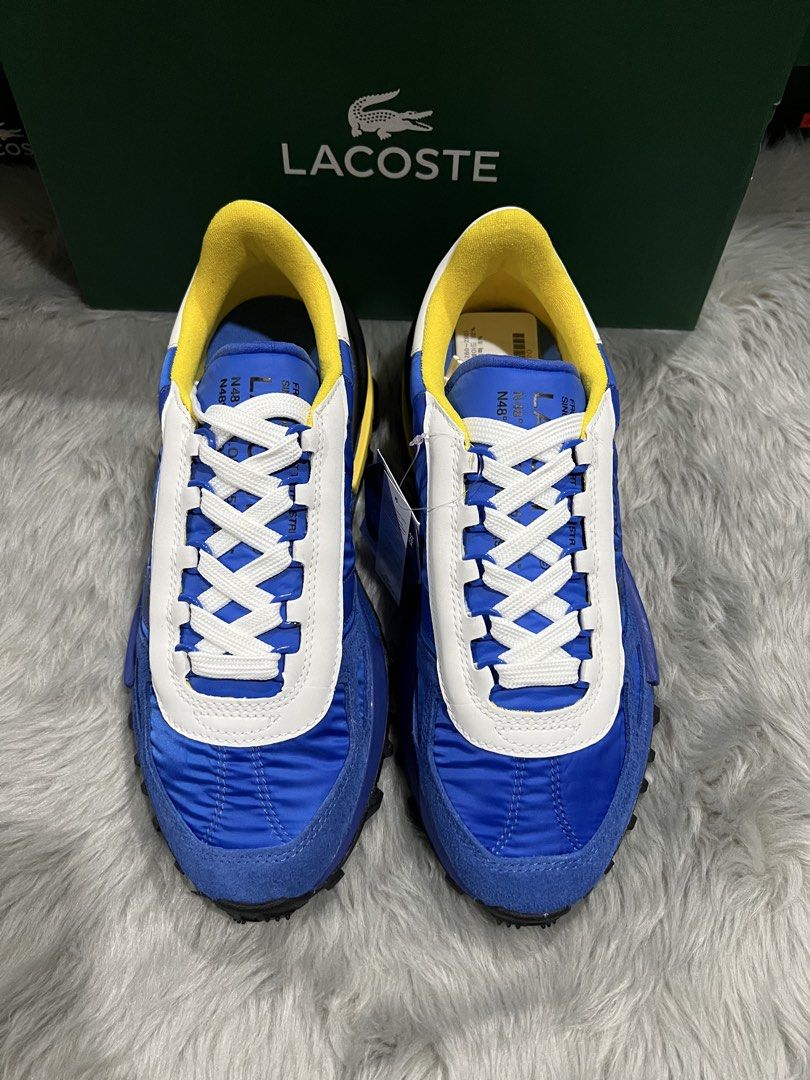 Lacoste Elite Active Shoes Men ORIGINAL (Category: Sneakers) located in Marikina City. Submitted by BunchofBrands (Listing ID 1470194151, Image 3). Description: Men Us 9 and 10 Blue and yellow colorway Brand New with box. Guaranteed Original/Legit 100%. Moneyback if proven fake. Item Onhand 🇵🇭 and ready to ship 🛵..