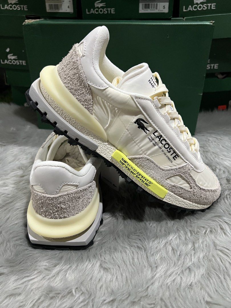 Lacoste Elite Active Sneakers Off White ORIGINAL (Category: Sneakers) located in Marikina City. Submitted by BunchofBrands (Listing ID 1470314659, Image 2). Description: Men Us 9 and Women US 6 available Offwhite color Brand New with box. Guaranteed Original/Legit 100%. Moneyback if proven fake. Item Onhand 🇵🇭 and ready to ship 🛵..