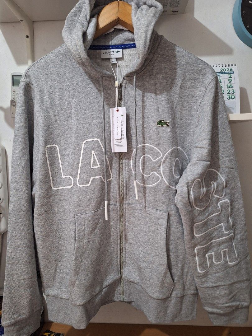 Lacoste jacket gray large bnew (Category: Coats, Jackets and Outerwear) located in Muntinlupa City. Submitted by kstefanomela14 (Listing ID 1470284541, Image 1). Description: brandnew legit no issue lacoste zip up hoodie gray large - 22 x 26.5 cod cop Lbc lalamove j&t.