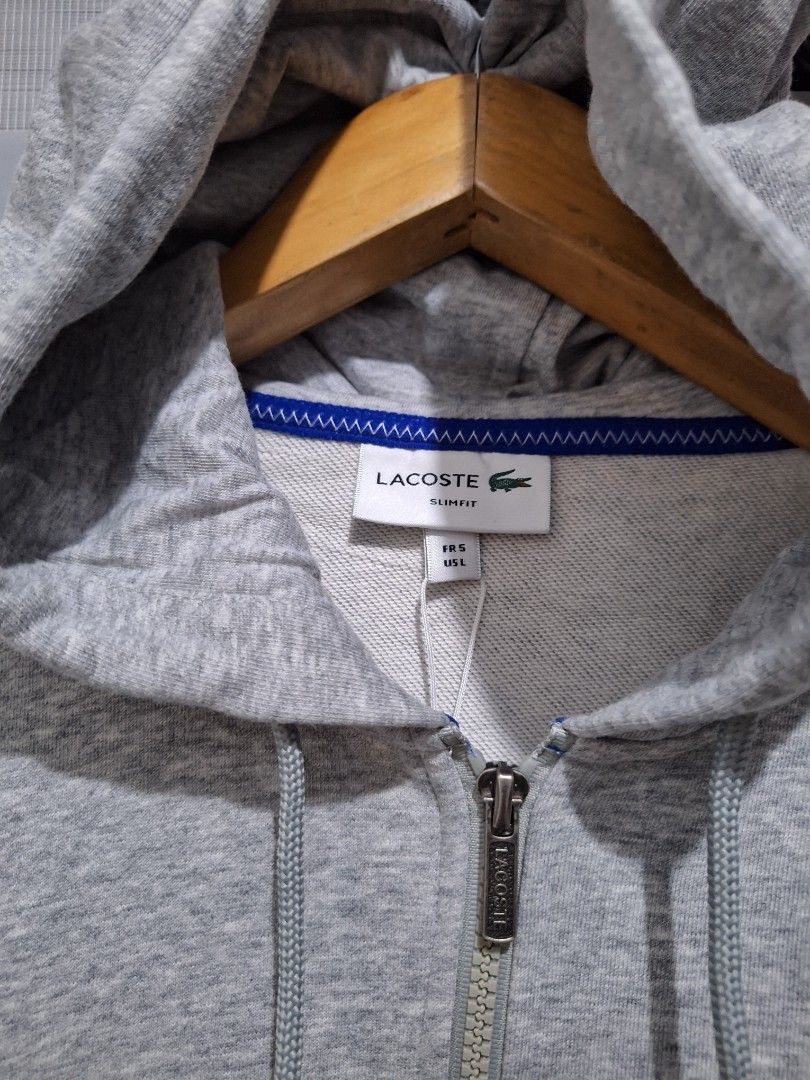 Lacoste jacket large gray spell out (Category: Coats, Jackets and Outerwear) located in Santa Rosa. Submitted by pat0317 (Listing ID 1470299845, Image 3). Description: lacoste spellout logo gray full zip hoodie jacket brandnew no issue large - 22 x 26.5 cod cop lalamove lbc j&t.
