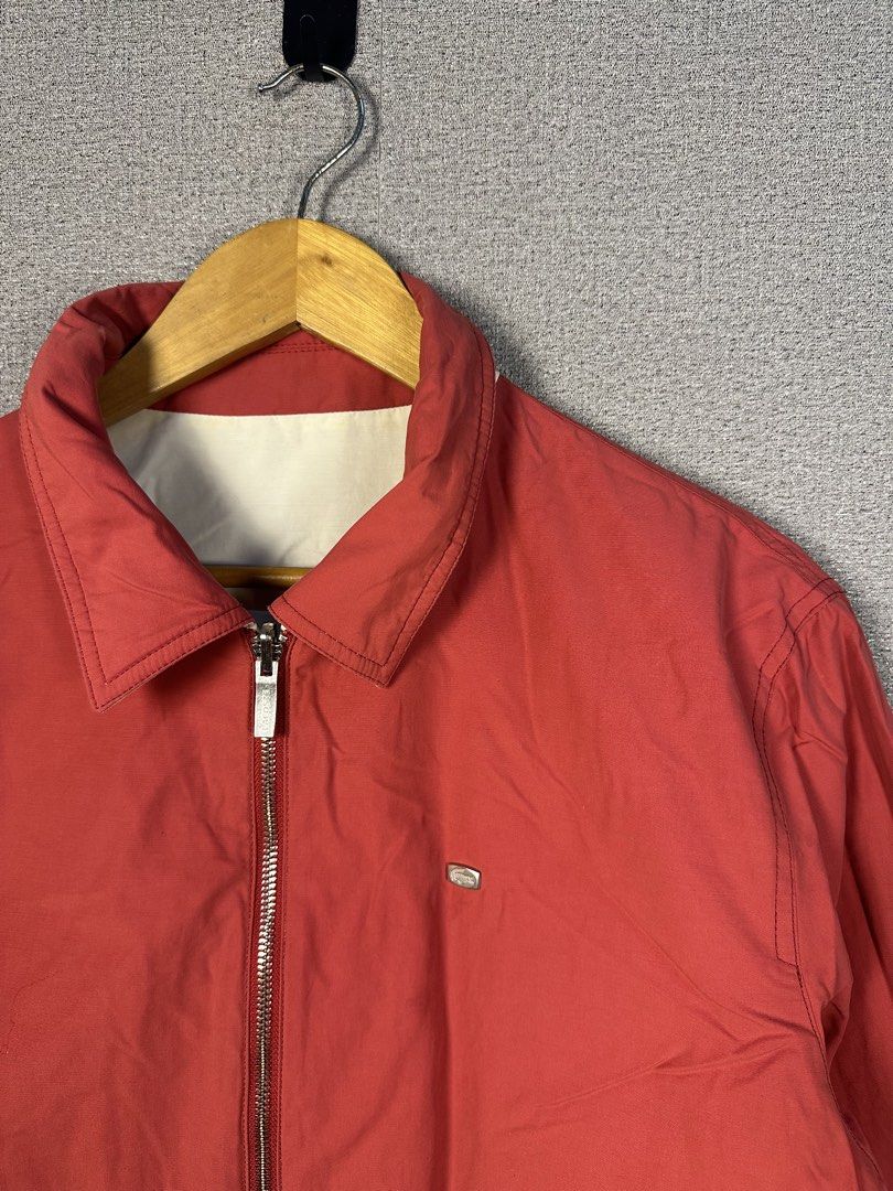 LACOSTE REVERSIBLE HARRINGTON JACKET (Category: Coats, Jackets and Outerwear) located in Rizal. Submitted by jamesthrift (Listing ID 1470170463, Image 2). Description: LACOSTE REVERSIBLE HARRINGTON JACKET Size : 52/4 L-Xl Dimes: -width 24 -length 29 Condition: Very Good Color Rate: 9 Issue: rust stains on beige side of the jacket 🏷️499+sf.