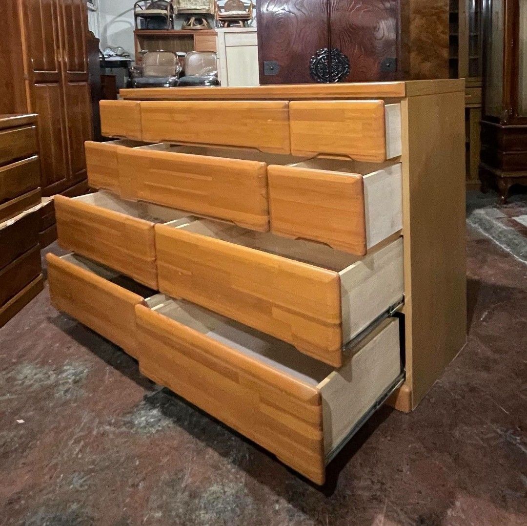 Lateral Drawer Dresser Sideboard (Category: Shelves, Cabinets & Racks) located in Quezon City. Submitted by dannikkishoppe2 (Listing ID 1470248643, Image 3). Description: Lateral Drawer Dresser Sideboard‼️₱11000‼️ ✔️ Spacious multiple drawers for organized storage ✔️ Sturdy wooden construction ✔️ Beautiful natural wood finish ✔️ Perfect for bedrooms, living rooms, or office use 📏 Size: H37 L56.5 W17.5 inches Please manage your expectations as th