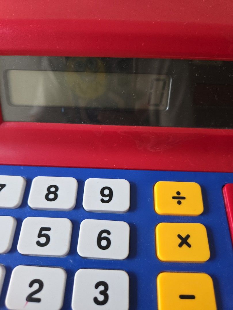 Learning Resources Pretend Play Cash Register (Category: Educational & Learning Toys) located in Pasig City. Submitted by izzy0202 (Listing ID 1470145985, Image 2). Description: - Brand: Learning Resources - Color: Red and blue - Working calculator display with operational buttons (OPEN, ON/C, OFF) - Pull-out cash drawer with compartments for coins and bills - Great for kids' math practice and store roleplay - Clean and ready for use.