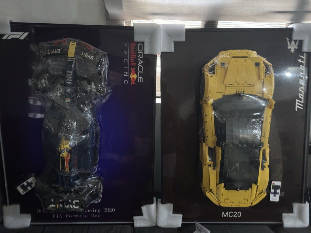 Lego inspired car scale with led lights frame (Category: Vehicle & Diecast Models) located in Valenzuela. Submitted by jsnmtthwng (Listing ID 1470269097, Image 1). Description: Lego inspired car framed display With led lights 60x80cm size F1 Maserati Mc20 Brandnew Still in its plastic wrap 15K each only Market value is 30k+ Big Discount if bought as set.