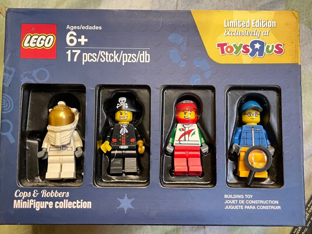 LEGO NINJAGO, Athletes & Cops and Robbers Minifigure Collection Bundle (Category: Lego & Building Sets) located in Caloocan City. Submitted by happyflower-1295 (Listing ID 1470202066, Image 1). Description: - Exclusive 2016 Toys 'R' Us release - Includes 4 rare minifigures: astronaut, pirate, race car driver, and detective with magnifying glass - Total of 17 pieces - Comes in original packaging box - Ideal for LEGO collectors.