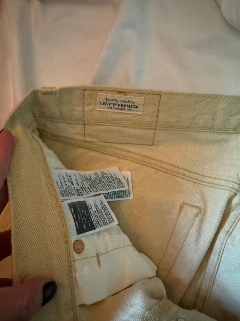 Levi's Premium Beige Button Fly Pants W32 L32 (Category: Jeans) located in Cebu City. Submitted by _t.rix (Listing ID 1470201139, Image 3). Description: - Brand: Levi's Premium - Color: Neutral beige - Closure: Classic button fly with metal hardware - Design: Standard 5-pocket layout with clean interior seams - Material: Sturdy, high-quality woven fabric - Condition: Great everyday casual staple - Shipping: Ships securely from the Philippines.